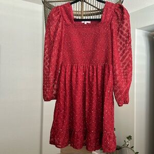 BCBG Girl’s red smocked dress, size 12